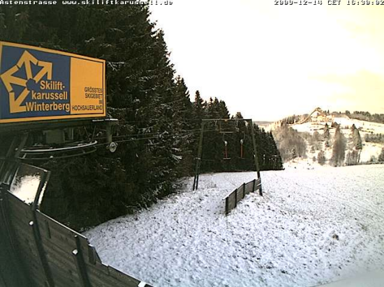 Sneeuw in Winterberg, webcam shot van gistermiddag