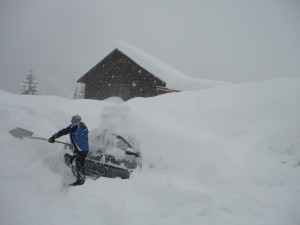 Sneeuwwinter in het Kleinwalsertal